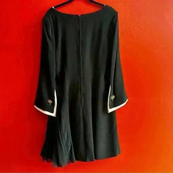 Vintage Jacques Fath Paris Neiman Marcus back and white silk dress size 12 - Picture 6 of 11